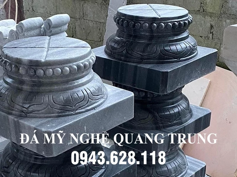 Tảng cột đá - Chân kê cột gỗ bằng đá xanh ngọc - Đá Mỹ Nghệ Quang Trung Ninh Bình