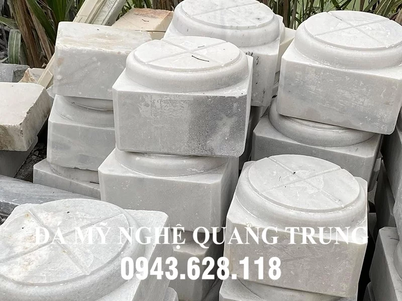 Tảng cột đá trắng nguyên khối - Đá Mỹ Nghệ Quang Trung Ninh Bình