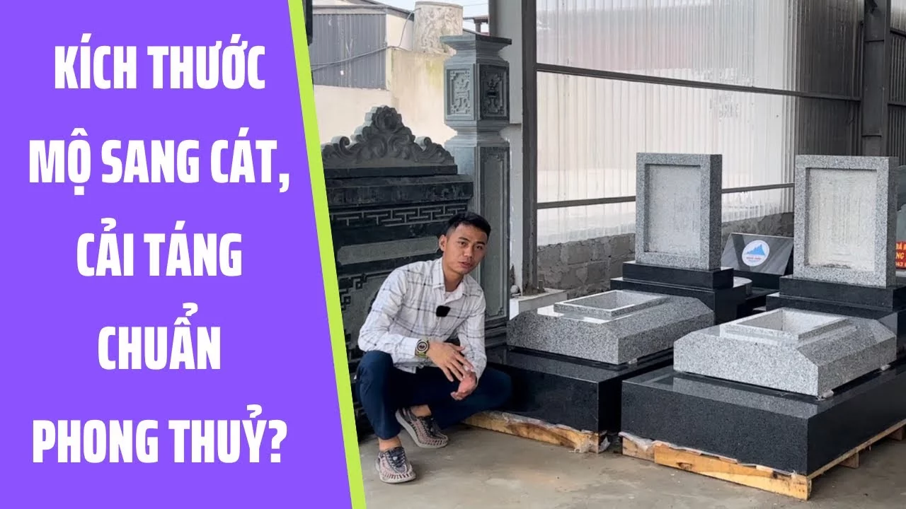 Mẫu Mộ đá có kích thước hợp lý để làm mộ sang cát và hoả táng - Đá Mỹ Nghệ Quang Trung Ninh Bình