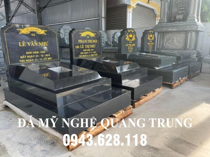 Mộ đá hoa cương (Mộ đá granite đẹp) được SX tại Nhà máy Lăng Mộ đá 192 Ninh Bình.