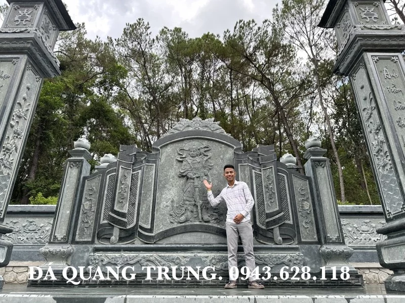 Chi tiết Cuốn thư đá xanh rêu đẹp.