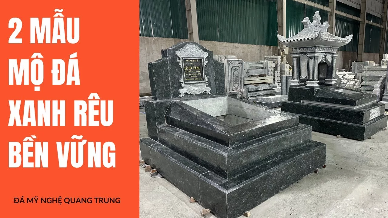 2 mau mo da xanh reu don gian hien dai mo da ban chay nhat 2023 Lăng mộ đá, Mộ đá Ninh Bình