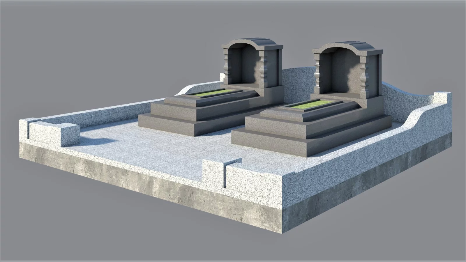 Lăng Mộ đá đôi 1 mái đẹp đá granite