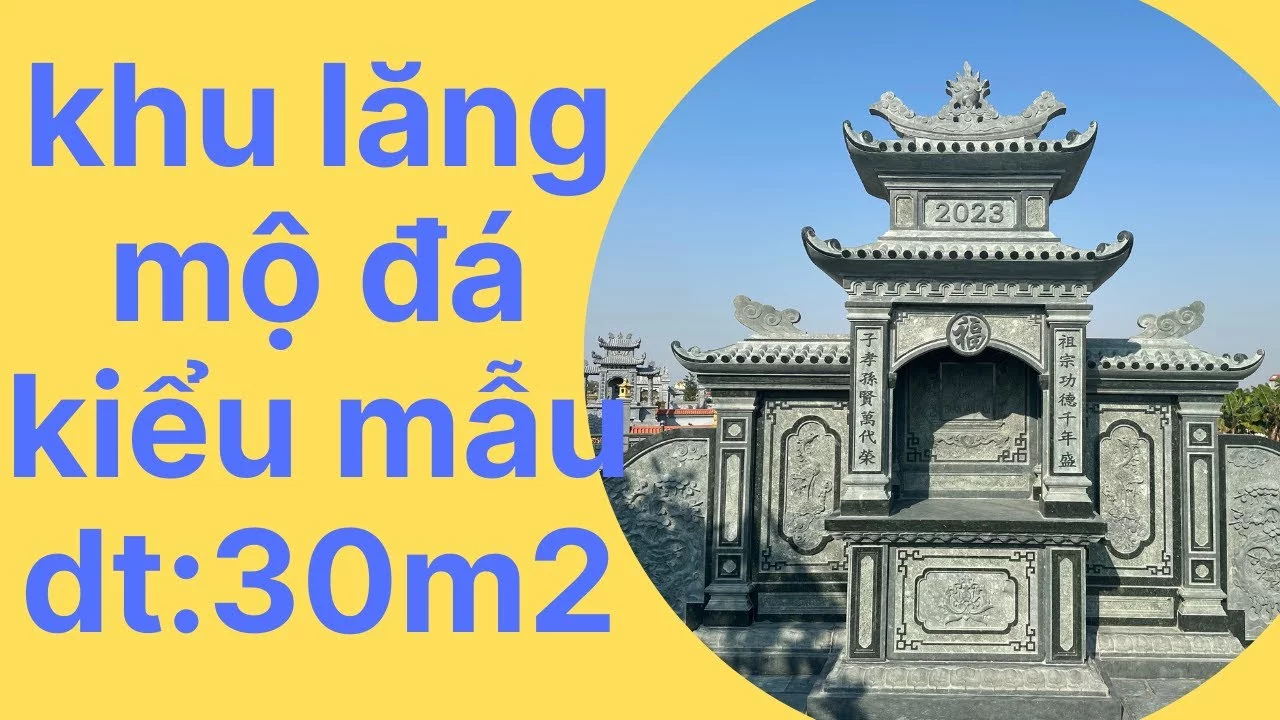 khu lang mo da xanh reu rong 30 m2 lap dat tai nam dinh Lăng mộ đá, Mộ đá Ninh Bình