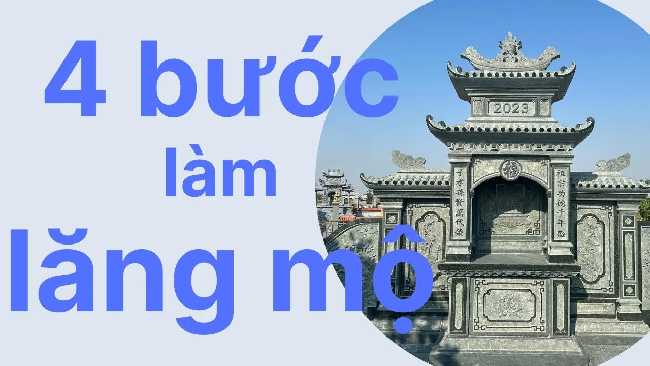4 Bước làm lăng mộ đá: 1 thiết kế, 2 khảo sát, 3 kiểm tra, 4 lắp đặt tại công trình - Đá Mỹ Nghệ Quang Trung Ninh Bình