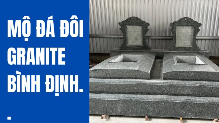 Ngôi mộ đá đôi làm từ chất liệu đá Granite Bình Định