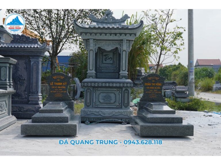 Mẫu Lăng Mộ đá đơn một mái đẹp - Lăng thờ đá 1 mái
