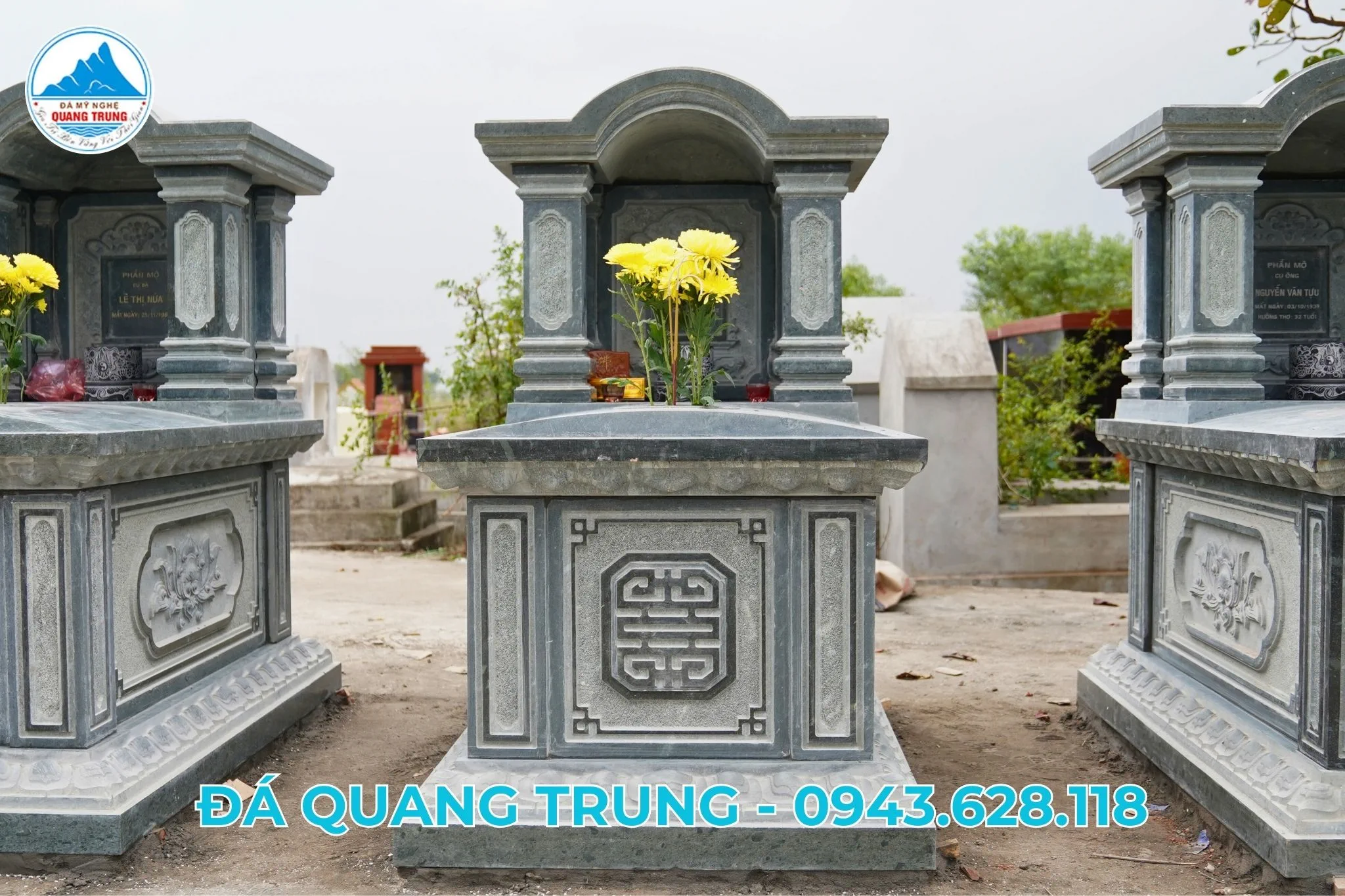 Mộ Đá Từ Chất Liệu Đá Xanh Rêu Một Mái Được Thiết Kế Tỉ Mỉ Từng Chi Tiết - Sự Lựa Chọn Hoàn Hảo Năm 2025 - Đá Mỹ Nghệ Quang Trung Ninh Bình