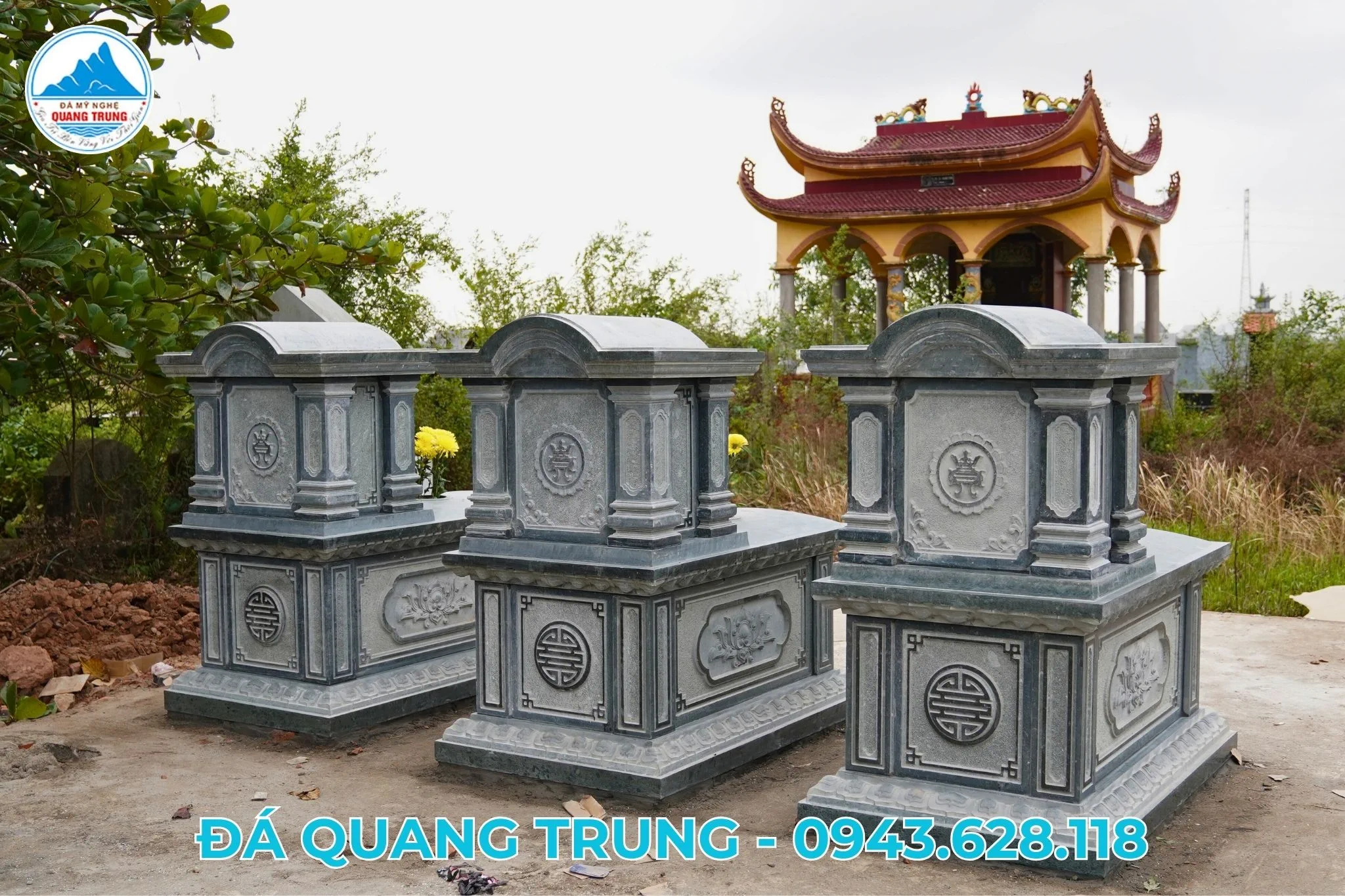 Mộ Đá Từ Chất Liệu Đá Xanh Rêu Một Mái Được Thiết Kế Tỉ Mỉ Từng Chi Tiết - Sự Lựa Chọn Hoàn Hảo Năm 2025 - Đá Mỹ Nghệ Quang Trung Ninh Bình