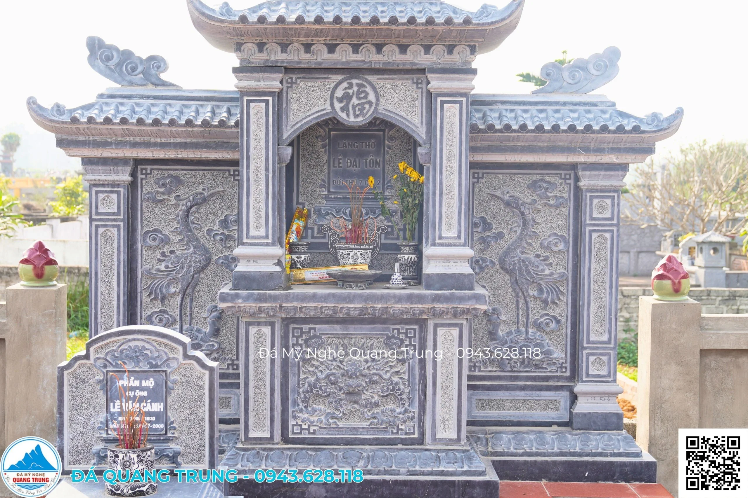 Với Tài Chính Khoảng Hơn 100 Triệu Có Thể Làm Được Khuôn Viên Khu Lăng Mộ Như Thế Nào? - Đá Mỹ Nghệ Quang Trung Ninh Bình