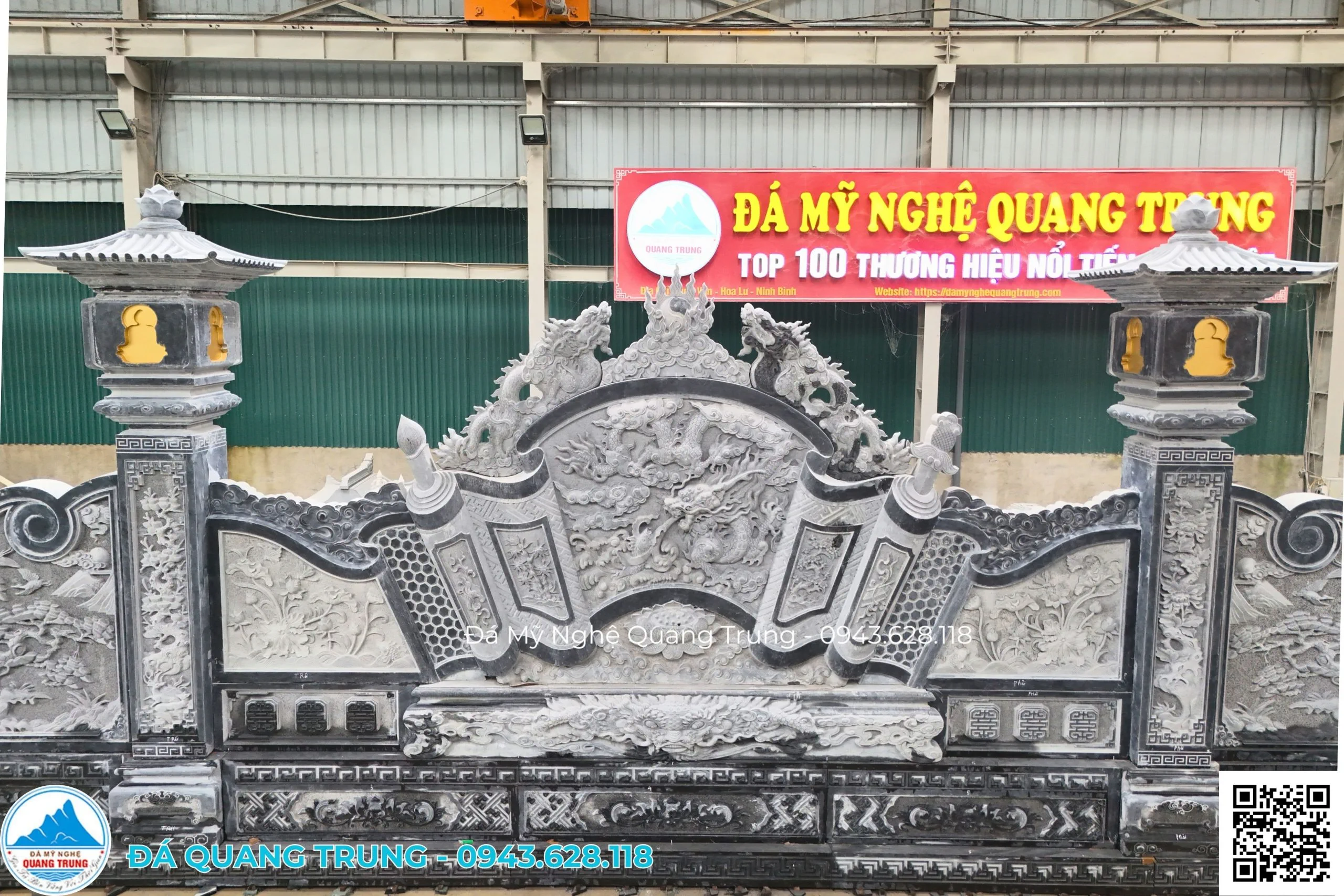 Choáng ngợp trước bức bình phong đá "khủng" tại chùa Khai Nguyên: Tuyệt tác nghệ thuật giữa lòng Hà Nội - Đá Mỹ Nghệ Quang Trung Ninh Bình